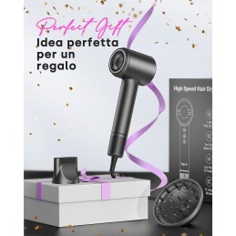 Bopcal Asciugacapelli Ionico con Diffusore, Asciugatura Rapida 120000 RPM ad Alta Velocità per Phon Capelli, Phon Capelli