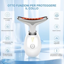 Dispositivo di Bellezza Antirughe, 3 Modelli EMS Massaggiatore Viso, Multifunzionale LED Luci Radiofrequenza Viso Antirughe, 45