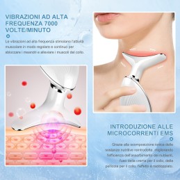 Dispositivo di Bellezza Antirughe, 3 Modelli EMS Massaggiatore Viso, Multifunzionale LED Luci Radiofrequenza Viso Antirughe, 45