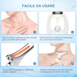 Dispositivo di Bellezza Antirughe, 3 Modelli EMS Massaggiatore Viso, Multifunzionale LED Luci Radiofrequenza Viso Antirughe, 45