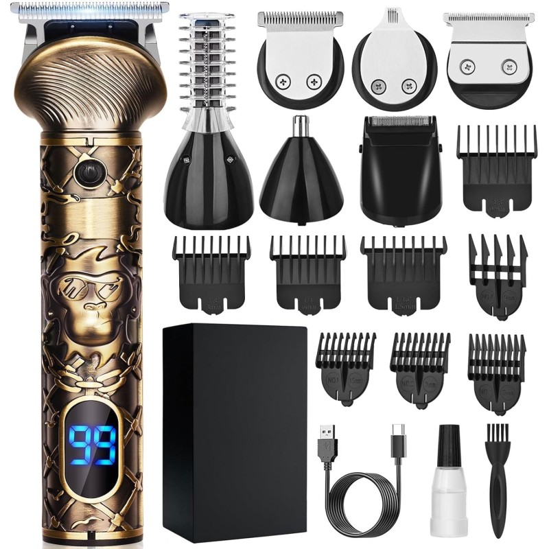 YIDON Rasoio Elettrico Barba, 6 in 1 Versatilit Tagliacapelli Uomo Professionale, USB Regolabarba Uomo T-lama Trimmer Kit,